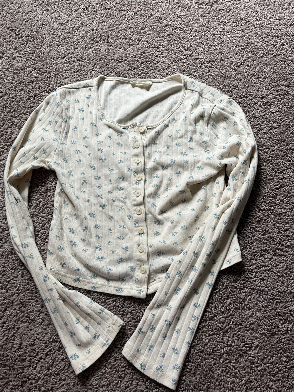 Cropped floral cardigan